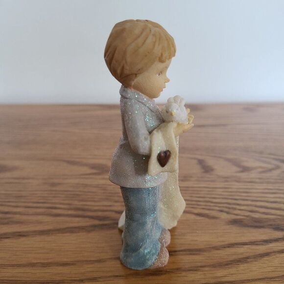 Foundations by Karen Hahn Boy With Bird and Blanket Confirmation Cute Figurine - Picture 5 of 9